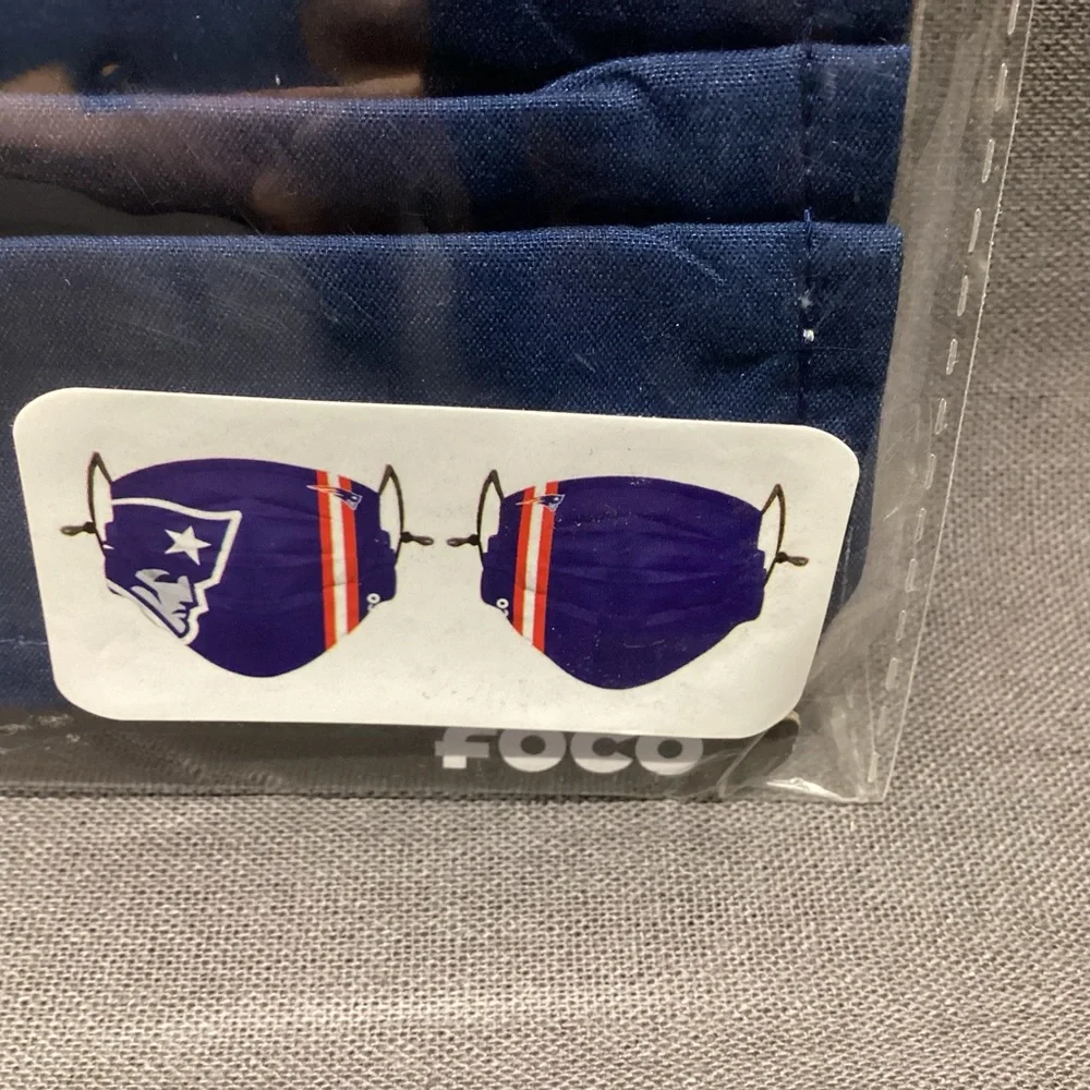 NFL NEW ENGLAND PATRIOTS MEN’S ADJUSTABLE MASK SET OF 2 COLOR: NAVY,RED,WHITE